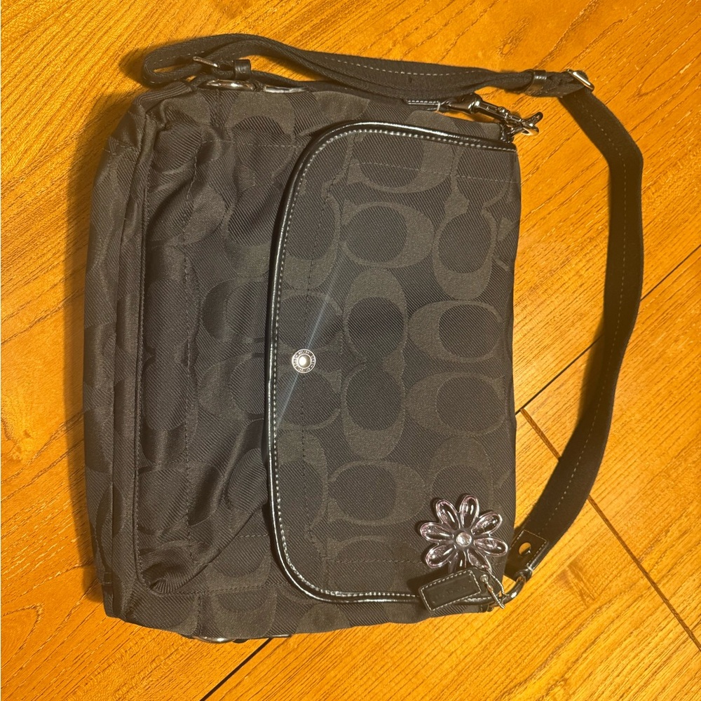 Coach Messenger Bag. Black and Pink